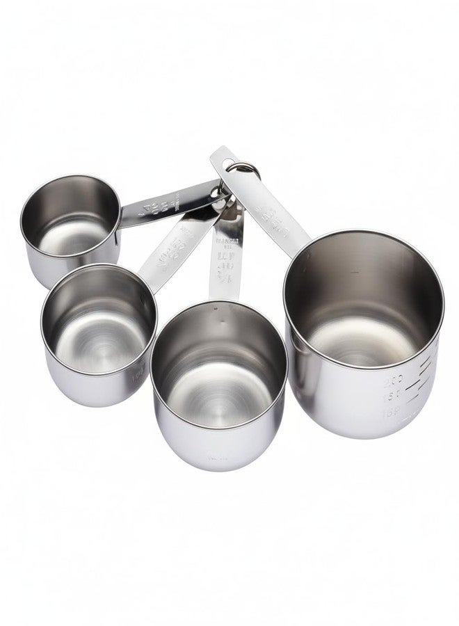 Human Hydro Stainless Steel Measuring Cups Set for Kitchen Baking & Cooking (4 Pieces) | 1/4, 1/3, 1/2 & 1 Cup | Rust-Free, Food-Grade & Accurate for Dry and Liquid Ingredients - Image 1